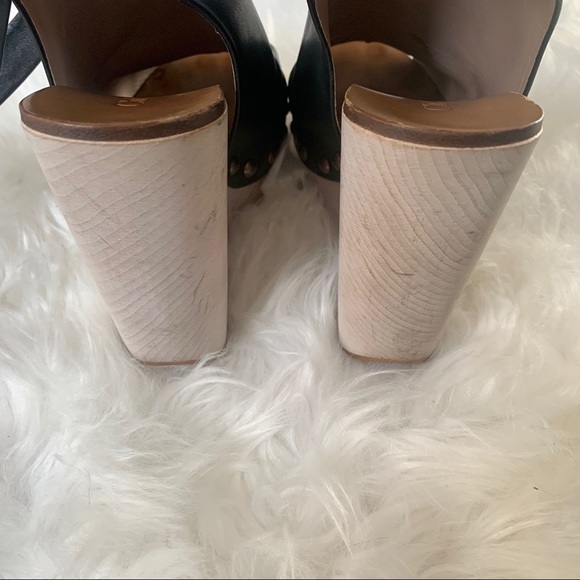 Chloe Wood and Leather Tie Wedges - Picture 3 of 7